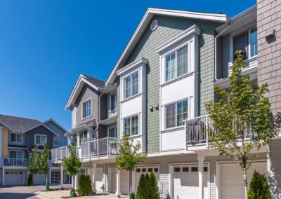 modern apartment buildings with nice windows