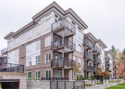 apartment building with glass windows